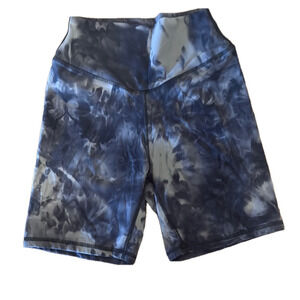 Kami Fitness high waisted black tie dye shorts, medium 🔵